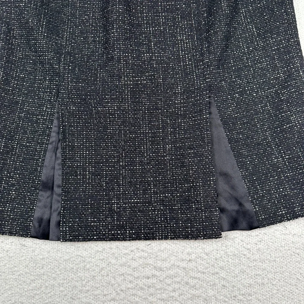 Max Mara Wool Blend Pencil Skirt Womens‎ 12 Tweed Black Dark Academia